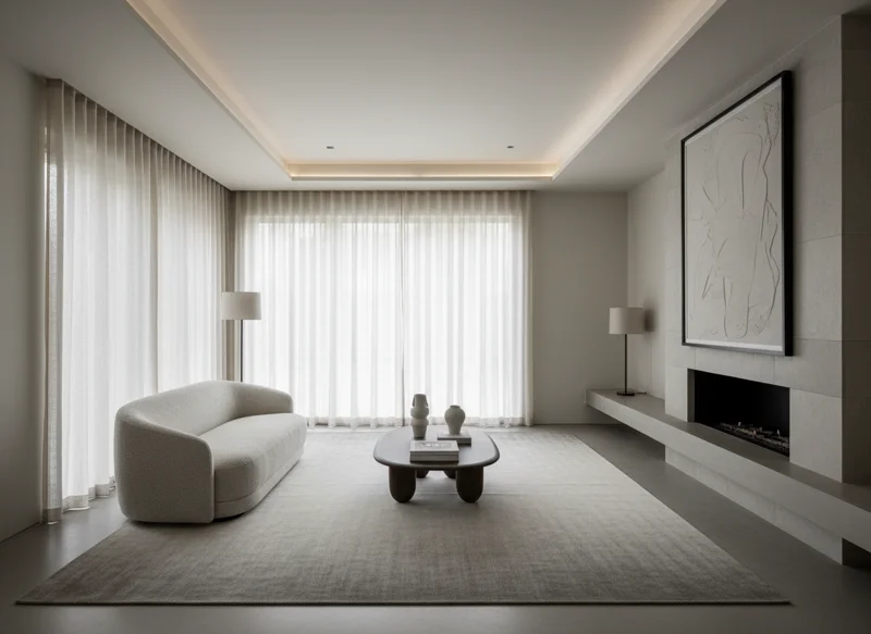 Minimalist remodel with clean lines and high-quality textures