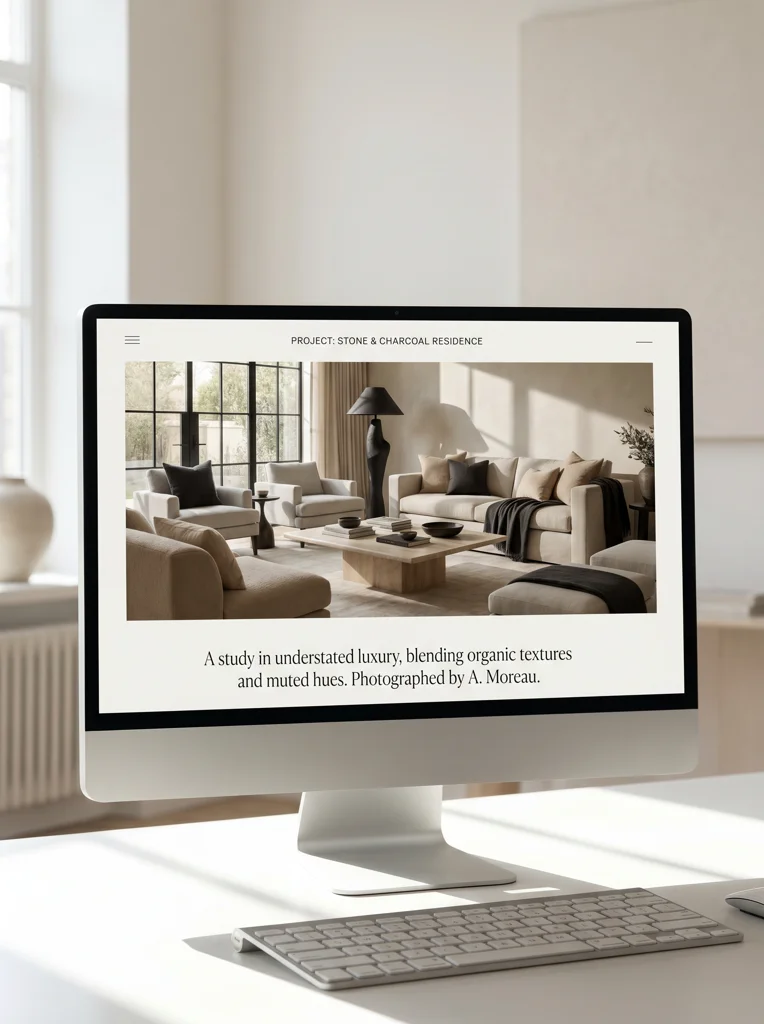 Minimalist interior design project page